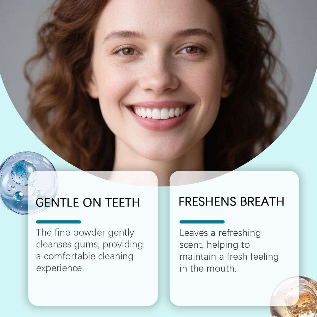 Collagène nettoyant poudre de dents douce et rafraîchissante poudre de dents qui adoucit et nettoie