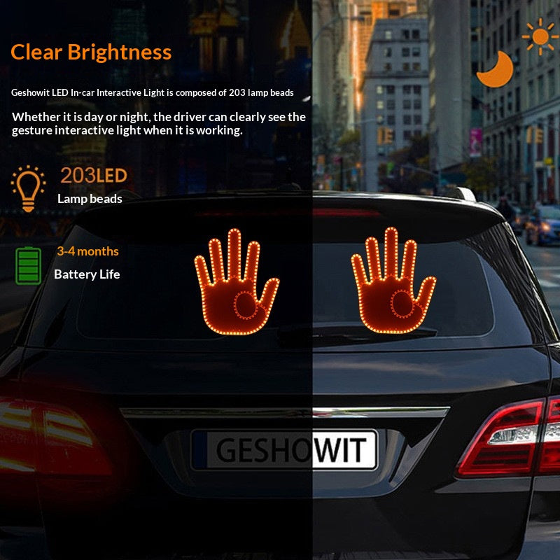 Finger de voiture Gesture avertissement Palm lumière