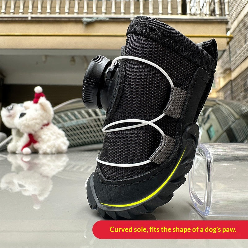 Chaussures de chien pour l'automne et l'hiver rembourré avec du coton Et avec des boutons