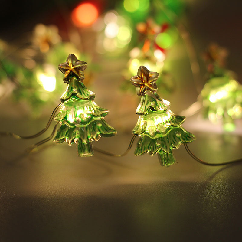 Cadeau de Noël Bell Arbre de Noël Elk Maple Leaf Crutch Décoration de Noël Fastener Cop