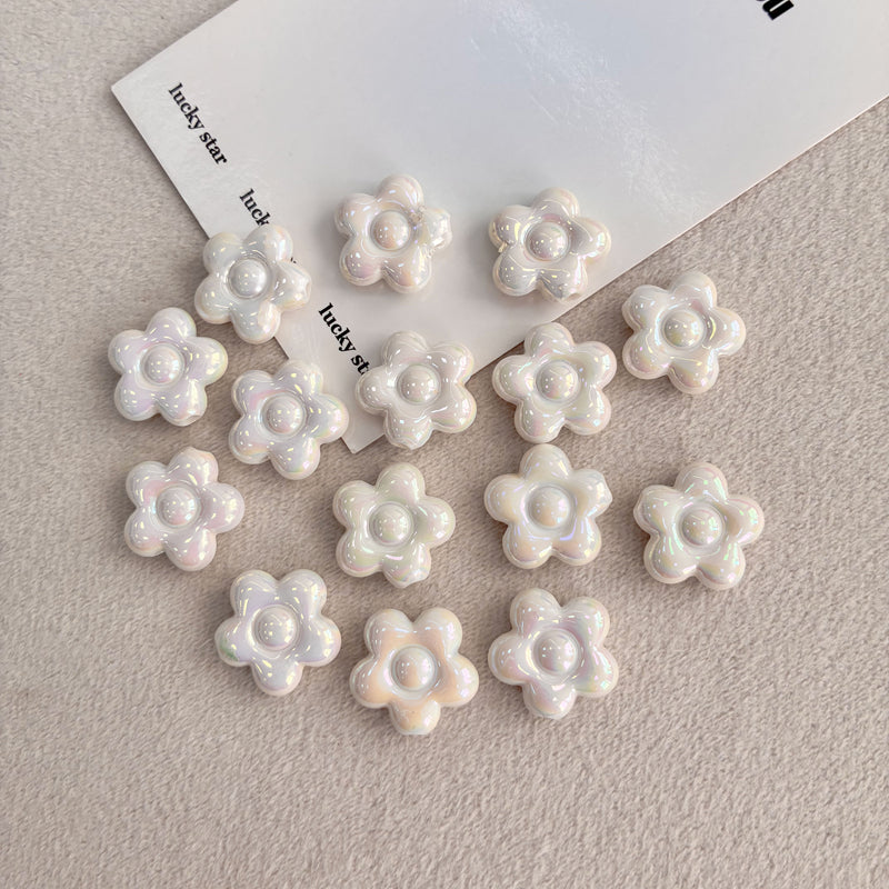 Perles de fleurs de Plumeria acrylique avec trou droit