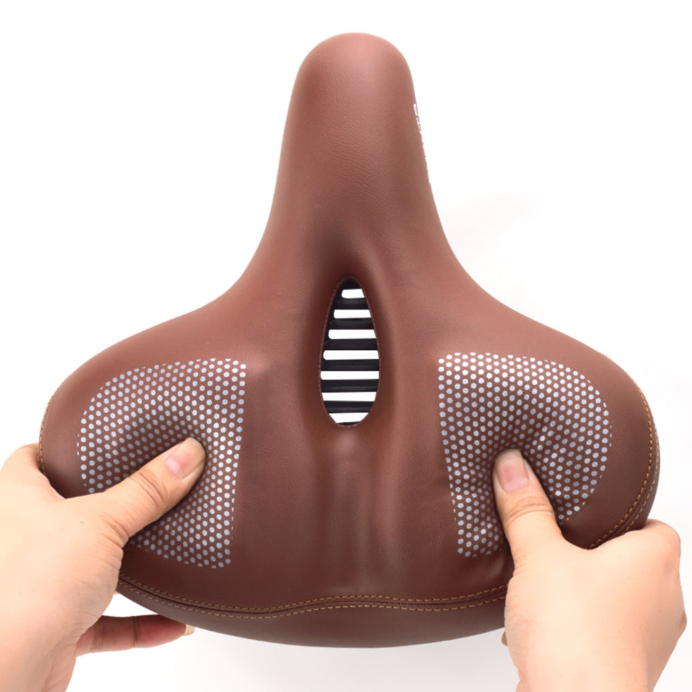 Widened and thickened bicycle seat cushion