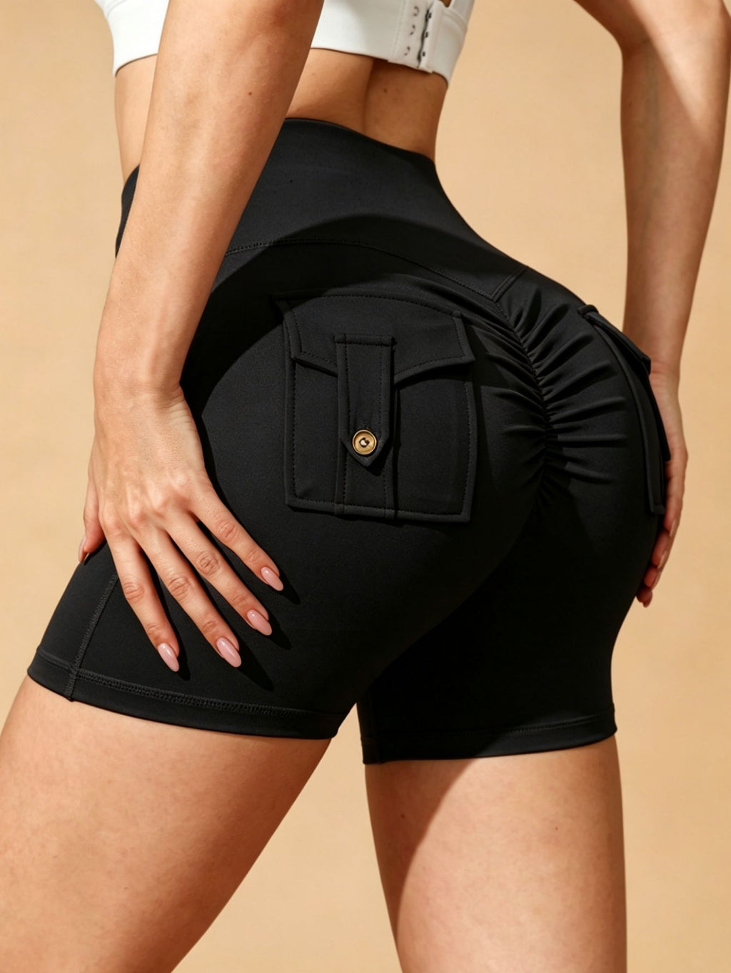 Shorts de yoga de poche pour femmes High-Waited Butt-Lifting entraînement Sports Style extérieur Yoga Pan
