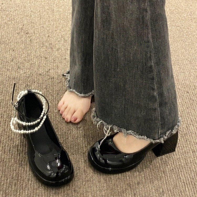 Platform imperméable de style fée française Talons hauts Solés épais pour femmes