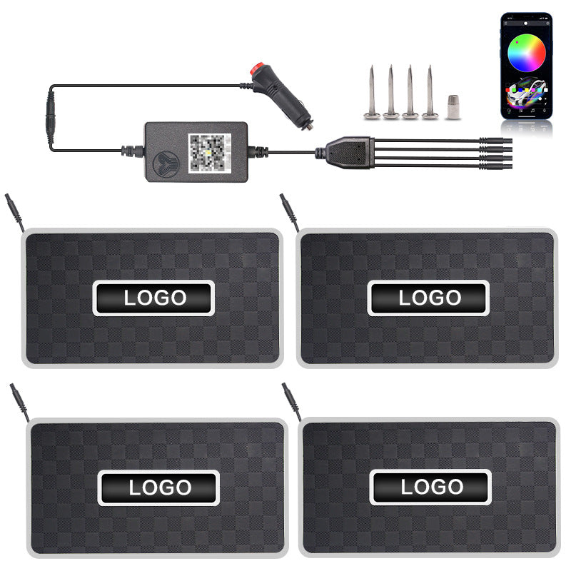 Tapis de voiture Ambiance Light Led Voiture lumière décorative Bluetooth RGB Foot Sound Control Rhyt