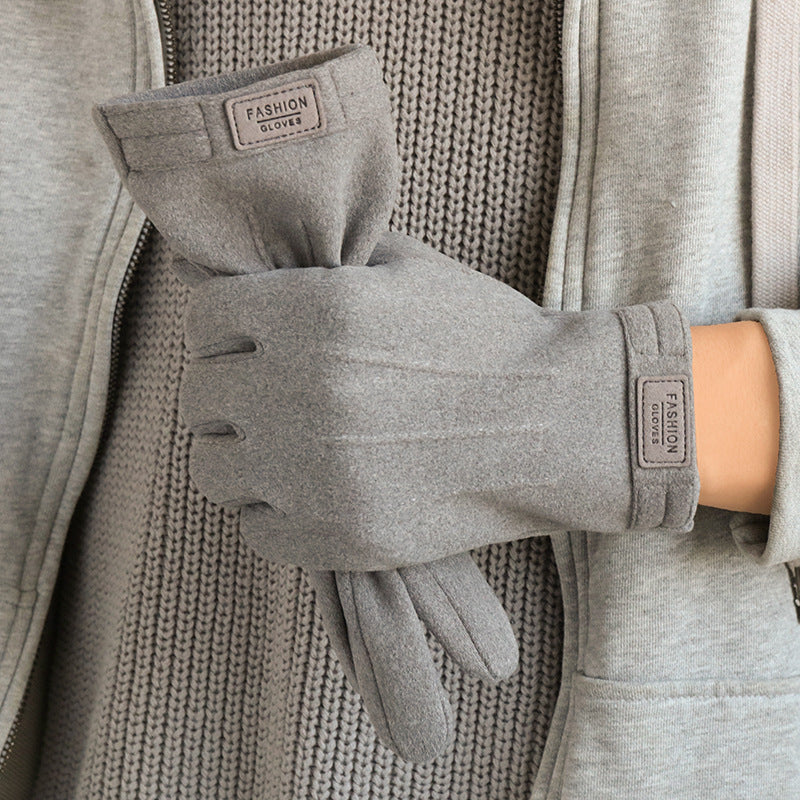 Gants pour hommes Gants chauds d'hiver doublés de polaire Dralon Coréen Wind-proof et Cold Protection Touch S