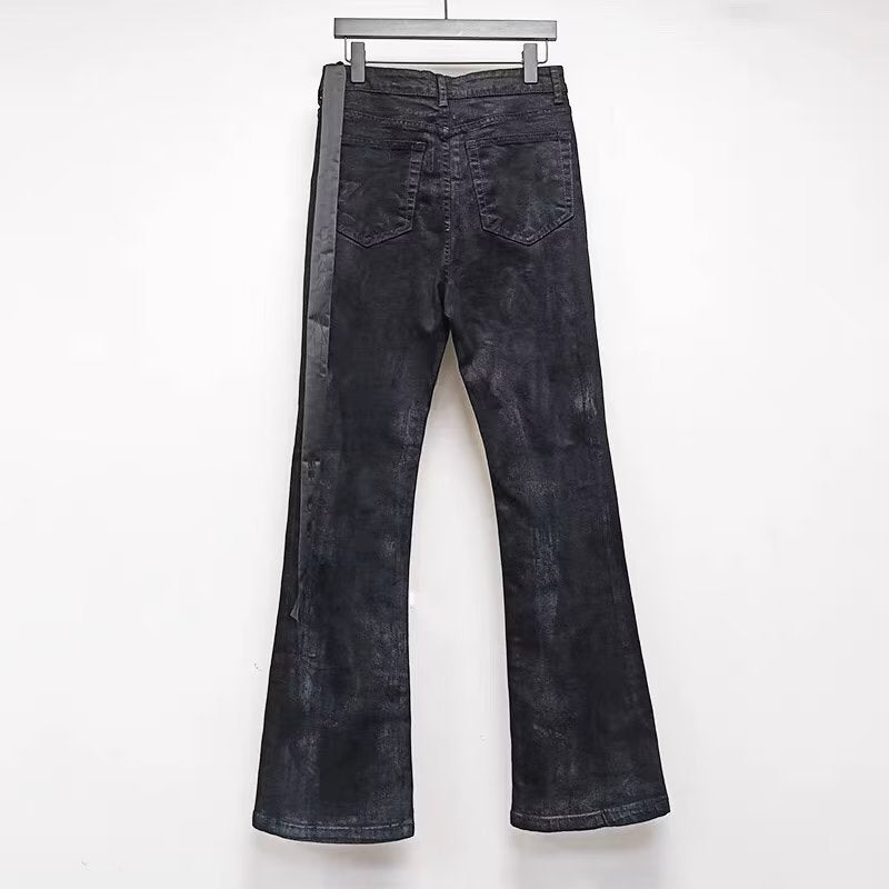Pantalons de denim avec cordons de serrage pour hommes et femmes