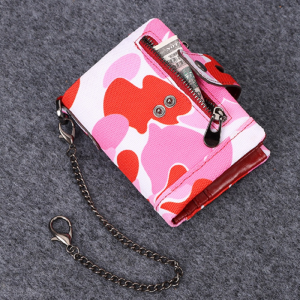 La mode masculine Personnalité Trifold Portefeuille multicolore