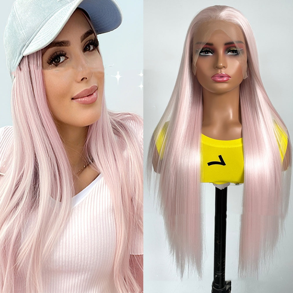 La couleur pure européenne et américaine des femmes All-matching Mode Long cheveux droits naturel W