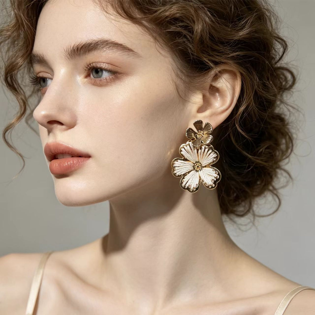 Boucles d'oreilles retro à fil tissé à la main pour femmes