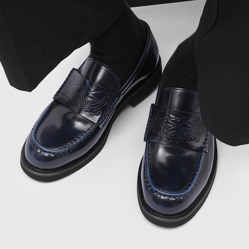 Chaussures Robe Brogue avec un style britannique rétro et embossé