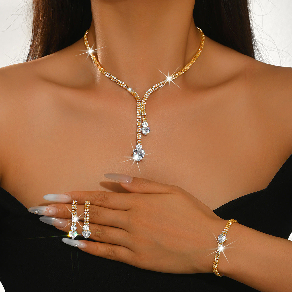 Collier de coeur en cristal ultra brillant et mode