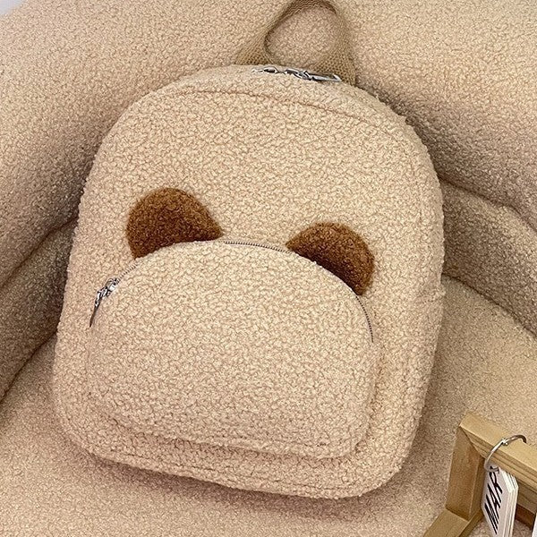 Sac à dos léger en peluche en forme de cœur