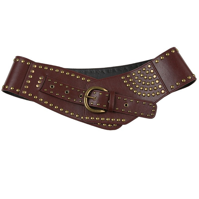 Rivet Punk large ceinture mode et polyvalent style vintage