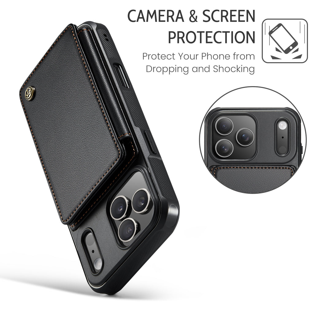 Flip cas de téléphone avec carte fente protection en cuir Case pour la conception anti balayage