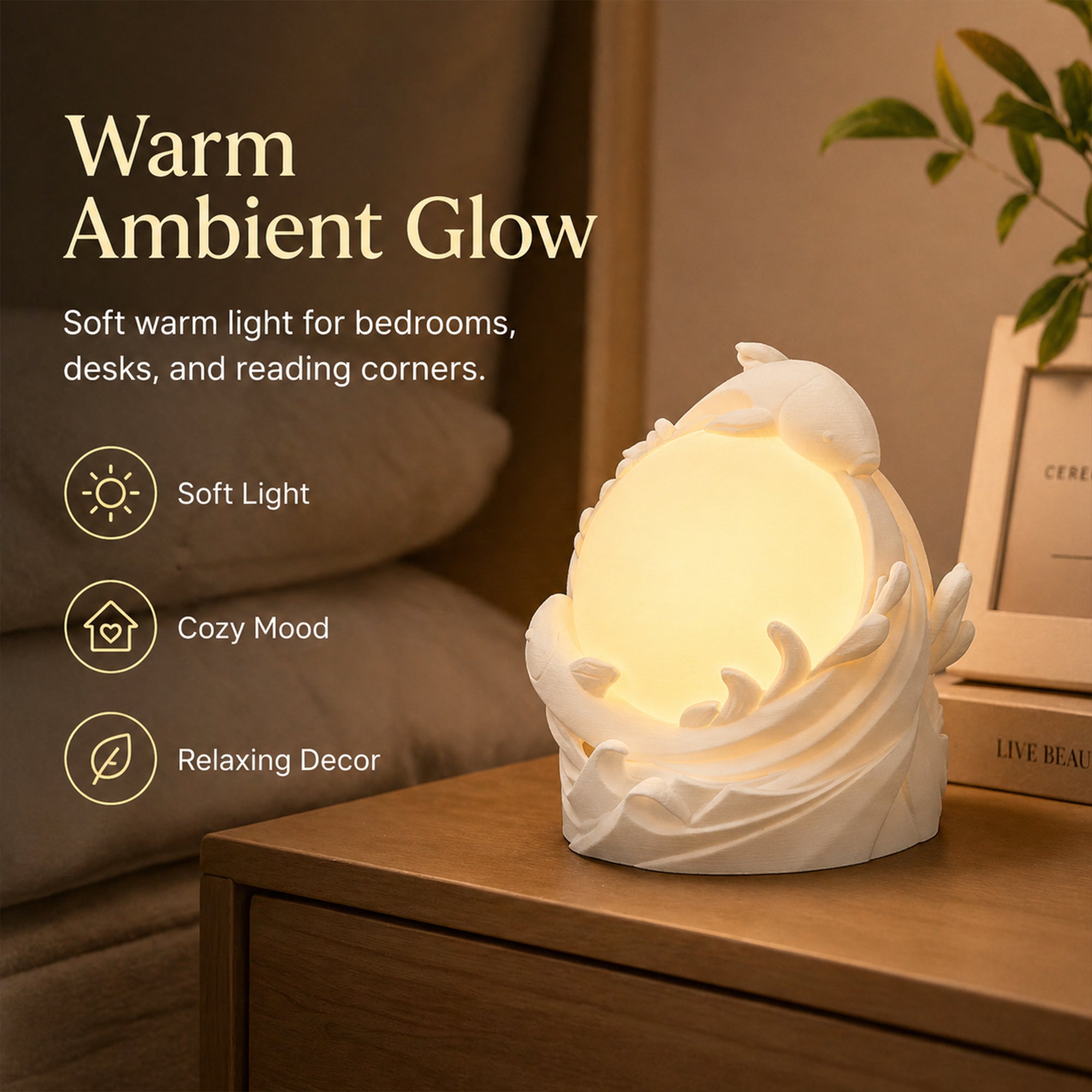 Lampe de table de poisson Koi imprimé 3D