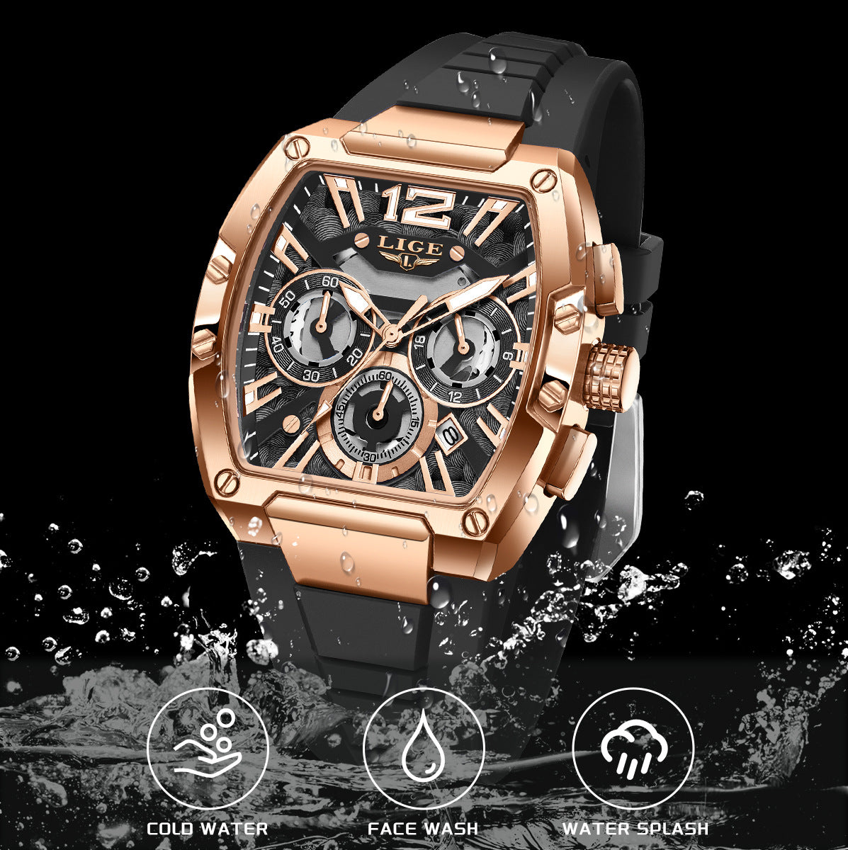 Sports Watch Multifonctionnel Waterproof Calendrier lumineux