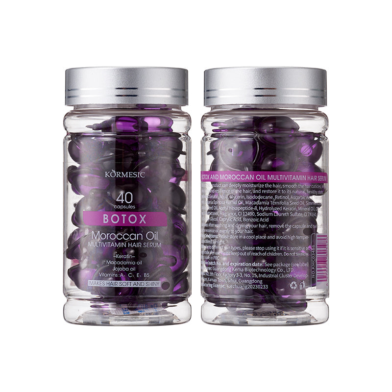 KORMESIC Botox & Huile marocaine Multivitamine cheveux E Sence pour le commerce extérieur 1mlx40 Capsules