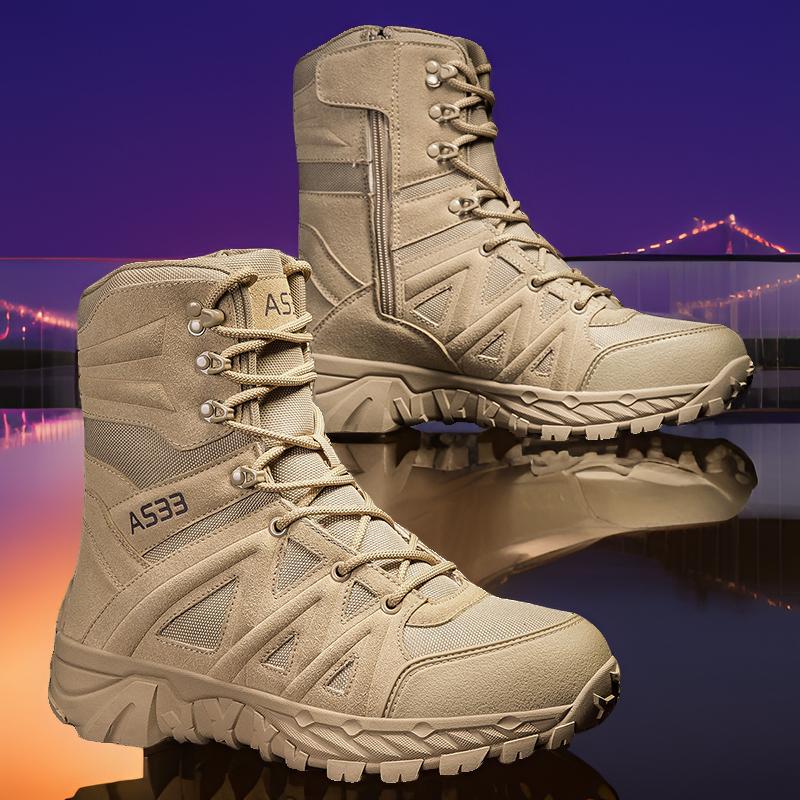 Bottes de randonnée en cuir respirant Chaussures d'escalade haut de gamme et bottes de travail robustes