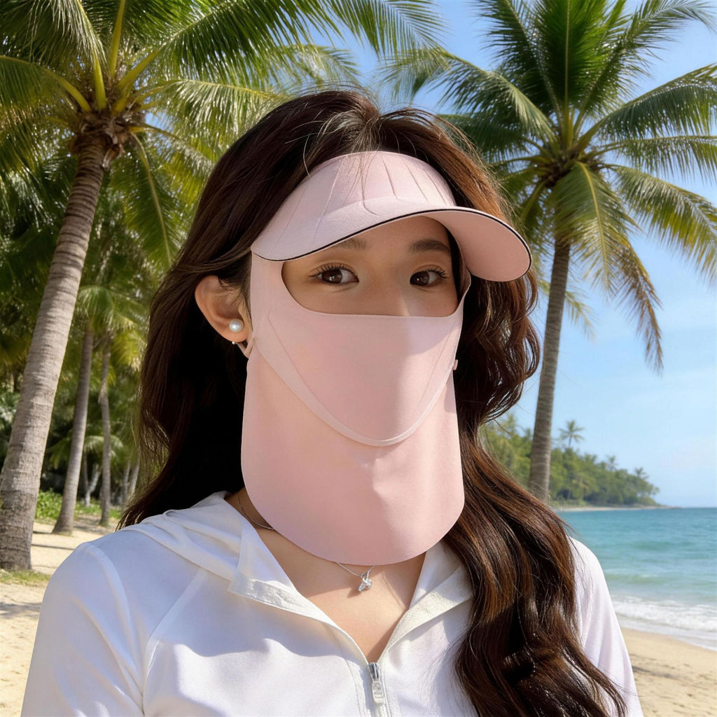 Masque visage protecteur du soleil pour femmes avec une casquette brumeuse