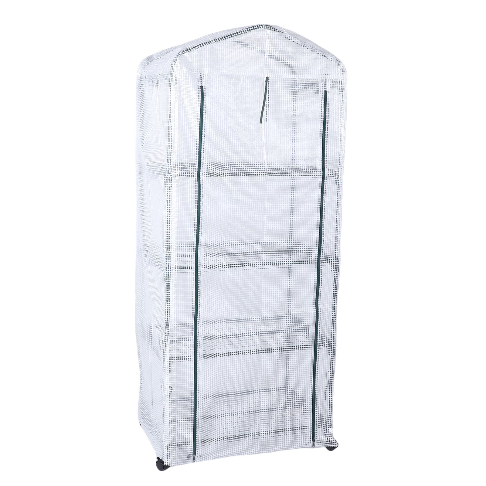 Greenhouse with PE Cover 360° Roues rotatives Zippered Door Frost Proof 4 Tier Petite usine