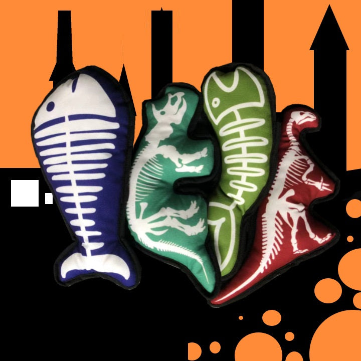 Halloween Pet Cat Sound Toy Dinosaur Fishbone Soulagement Boredom Molar Longue Durée