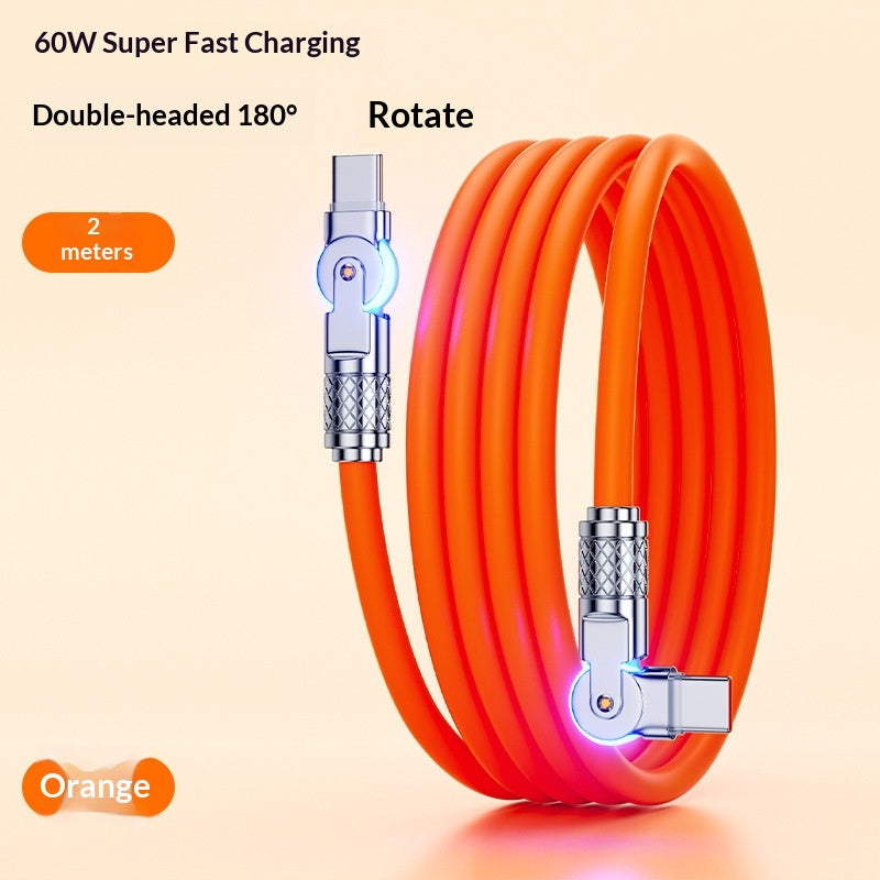 Gaming Dual-bend Rotating PD Câble de données de recharge rapide