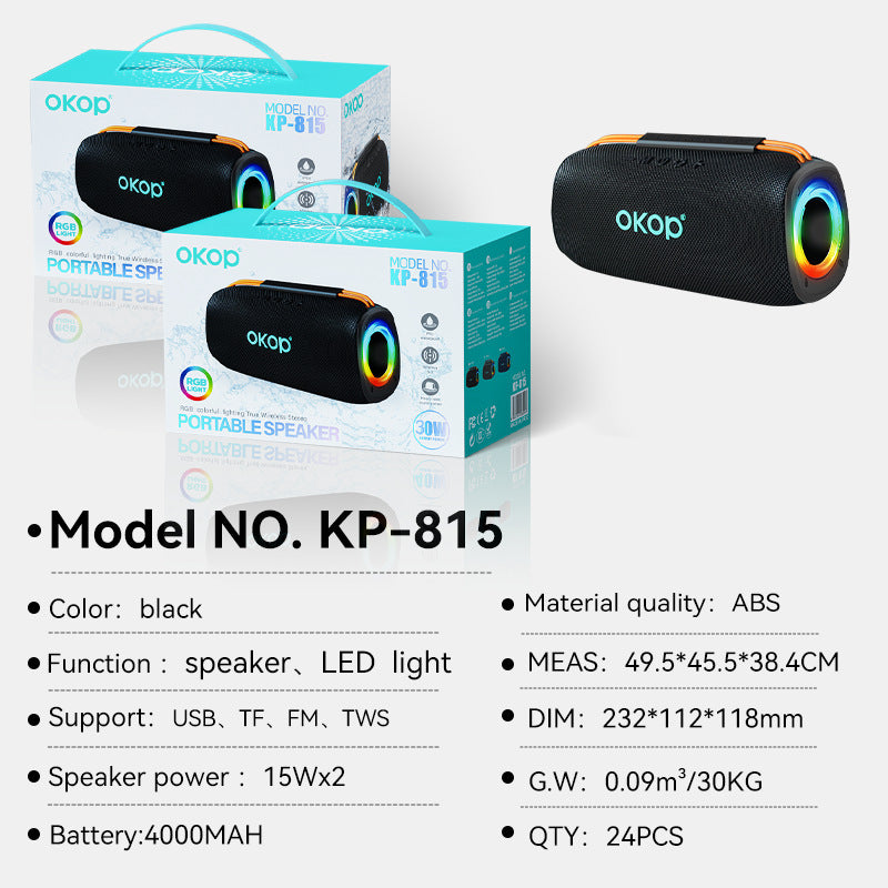 KP-815 Haut-parleur Bluetooth portable le mieux vendu avec éclairage RGB