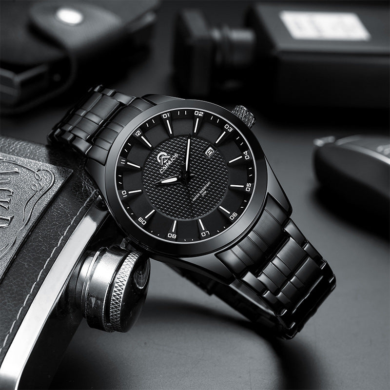Hommes Waterproof Business Calendrier Montre Quartz