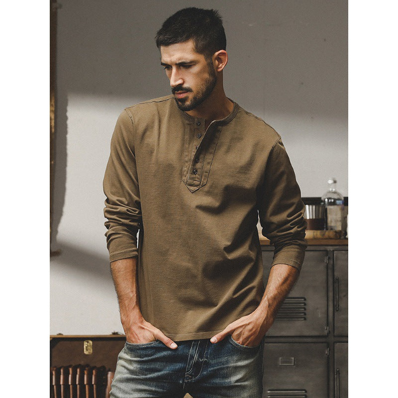 T-shirt retro à manches longues pour hommes