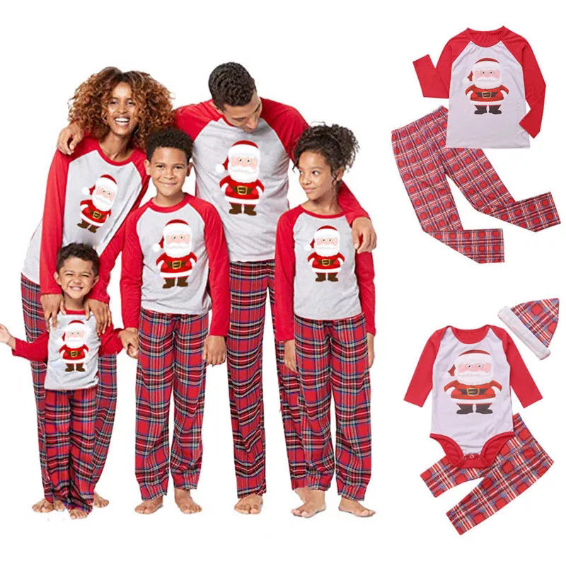 Costume de Noël Style européen et américain Pantalon en Plaid imprimé Père Noël