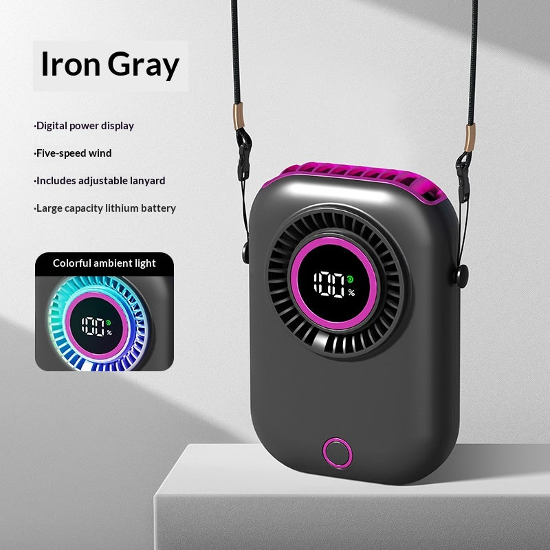 Portable fan with a lightweight seven-color collar