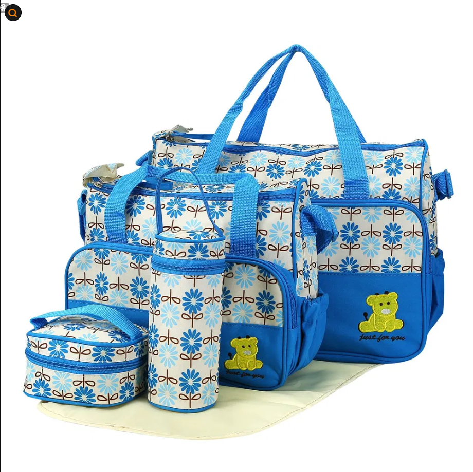 5PCS Sacs à couches pour bébé en couches de bébé Set Sacs à épaules en couches de maman W