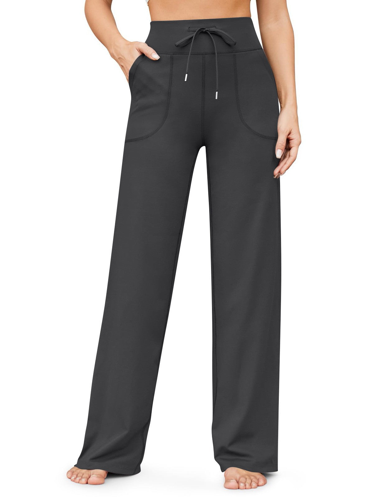 L'Europe et les États-Unis La haute taille des femmes Micro Horn Pantalon de yoga Drawstring Pocket Sp
