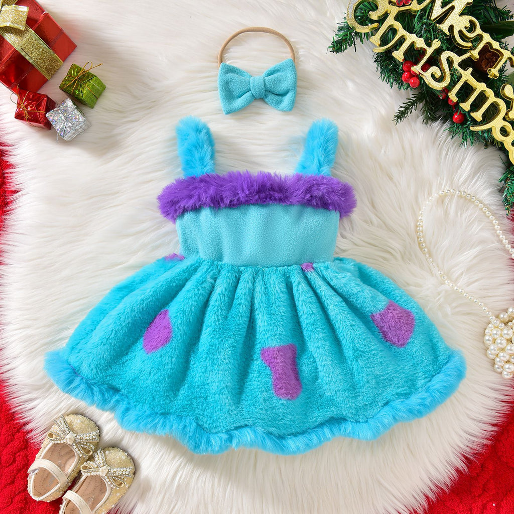 Robe de dessus de laine de sangle bébé fille