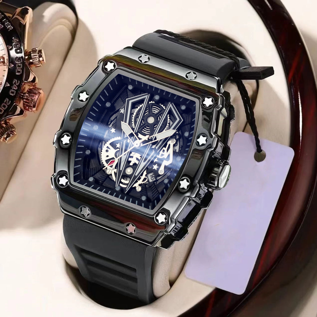 Montre Quartz en forme de barillet pour hommes Casual Sport