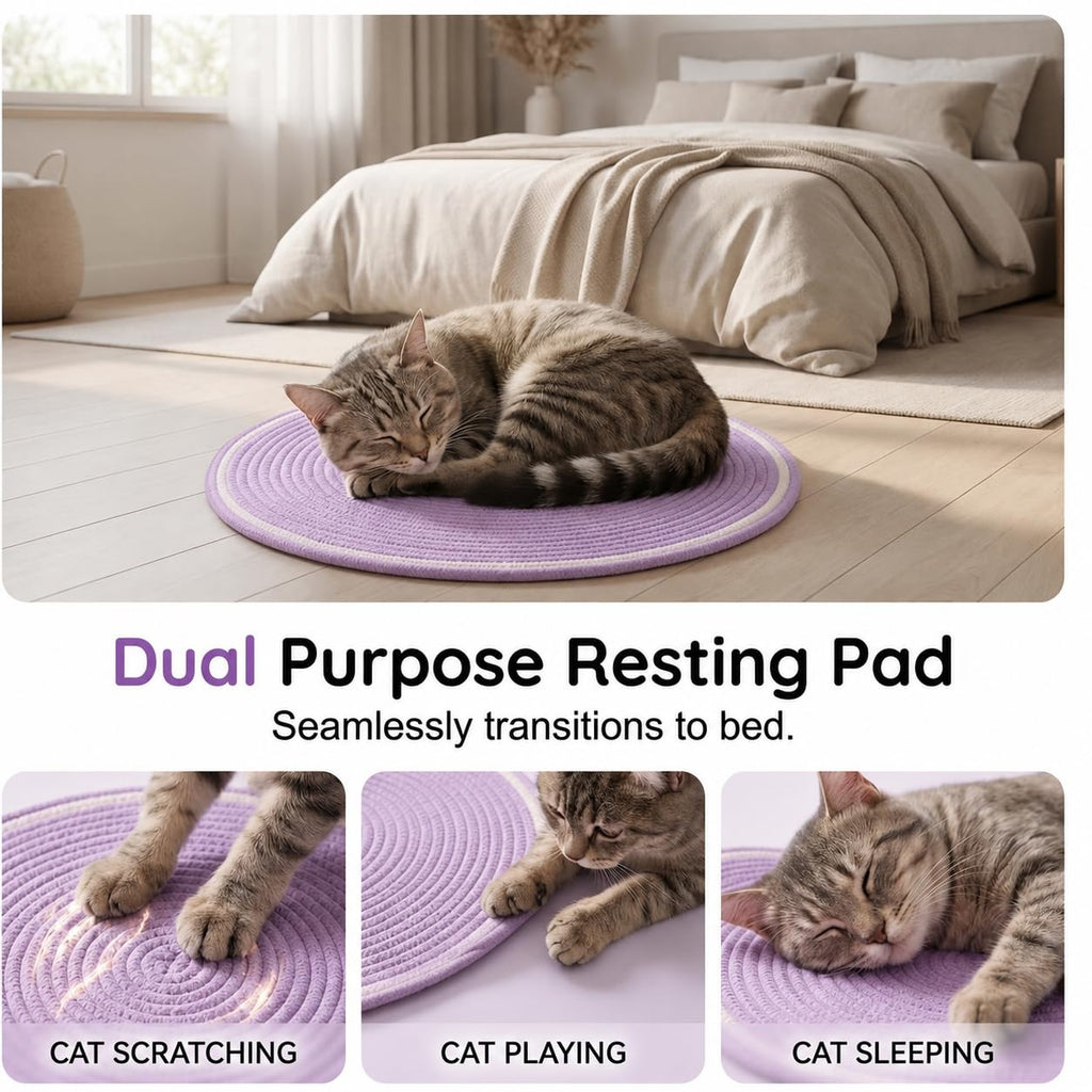 Pad à égratignures pour chats d'intérieur Kitten Round Cat Scratcher Pad