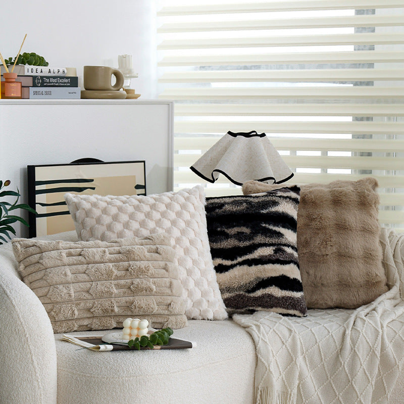 Couverture d'oreiller en peluche haut de gamme pour l'hiver