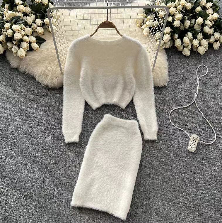 Short-Sleeve Sweater and Skirt Set