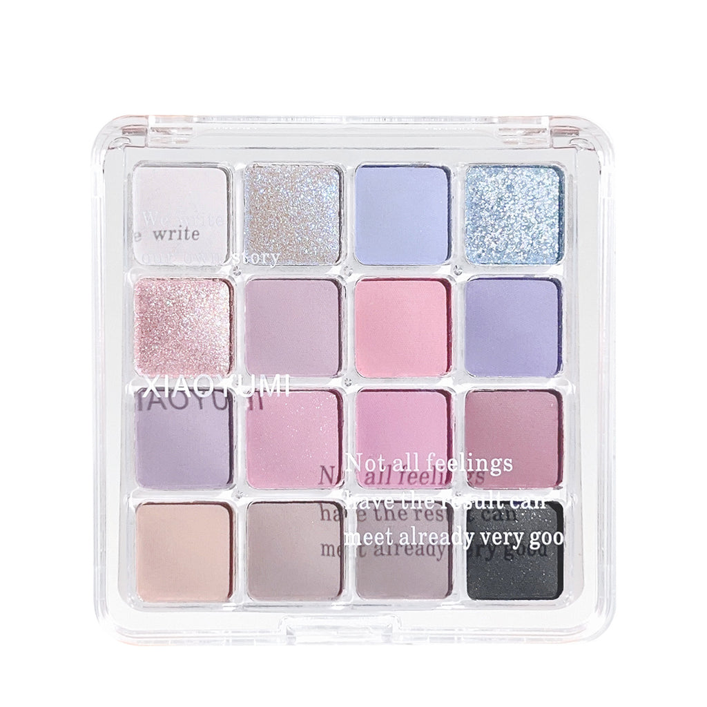 16 Colors Eyeshadow Palette Matte Pearly Fine Shimmer Low Saturation