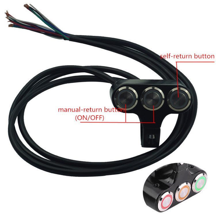 Motorcycle Leading Handlebar Spotlight LED alliage d'aluminium multi-auto-verrouillage auto-reset Bu