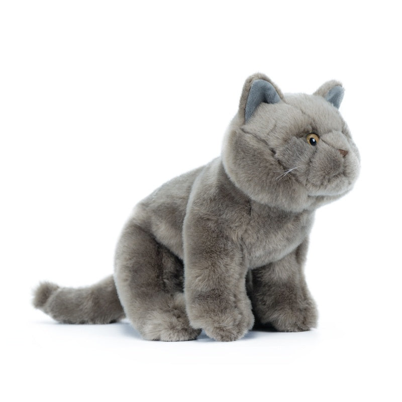 Poupée d'animaux farcie en peluche de chat bleu simulation