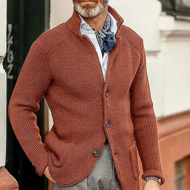 Veste de sweater en lapelle tricotée pour homme d'automne et d'hiver d'Amazon