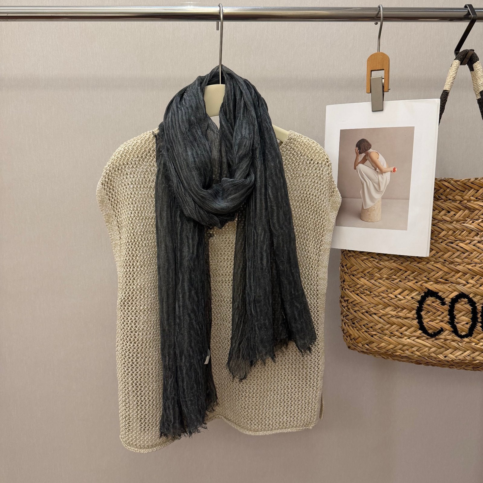 Écharpe chaude en coton plissée de style nouveau
