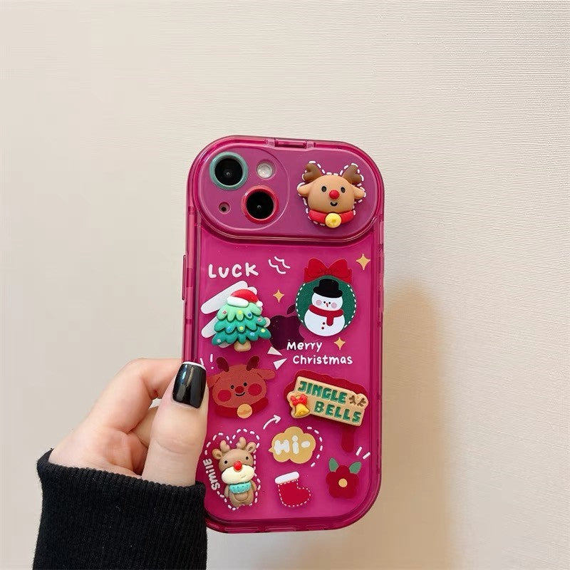 Boîtier de téléphone pendentif de poupée Stéréo de Noël en plastique