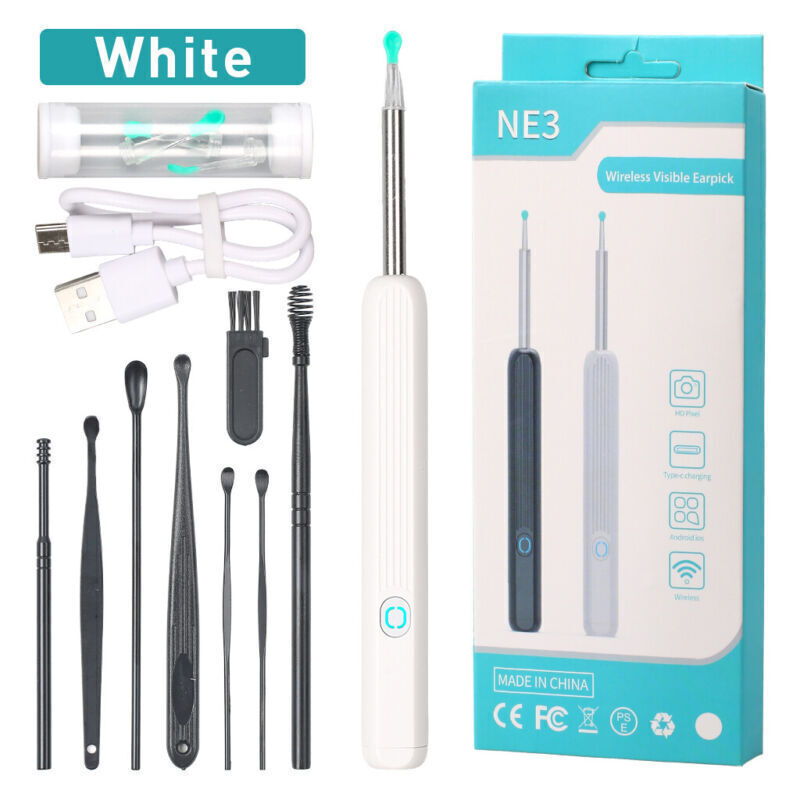 Sans fil Cleaner Set Ear Wax Removal Tool Nettoyage d'oreilles avec caméra Et Light UK
