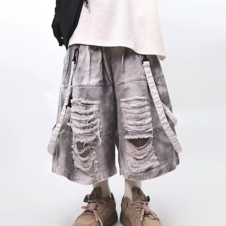 Été Haute portée Large-lég Capri Denim Jeans