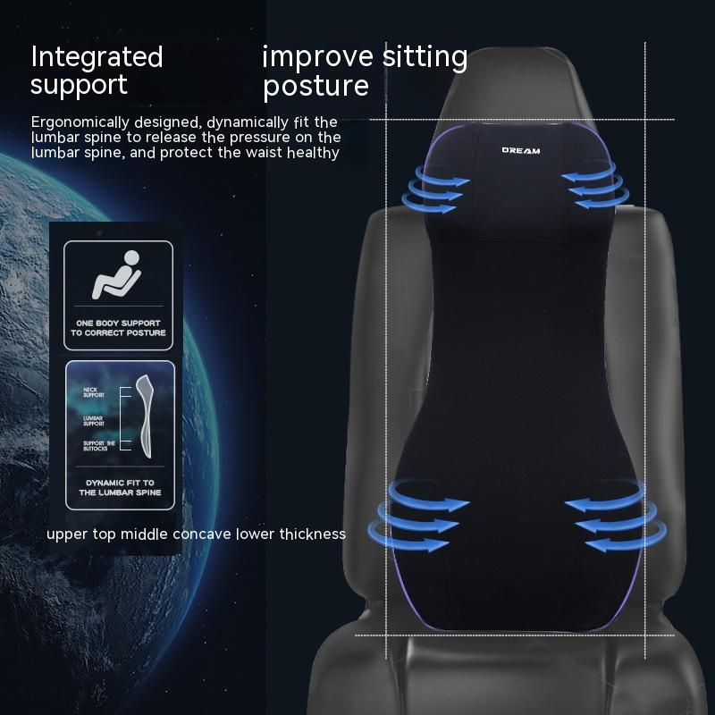 Coussin d'appuie-tête de taille automobile Mousse à mémoire en une pièce