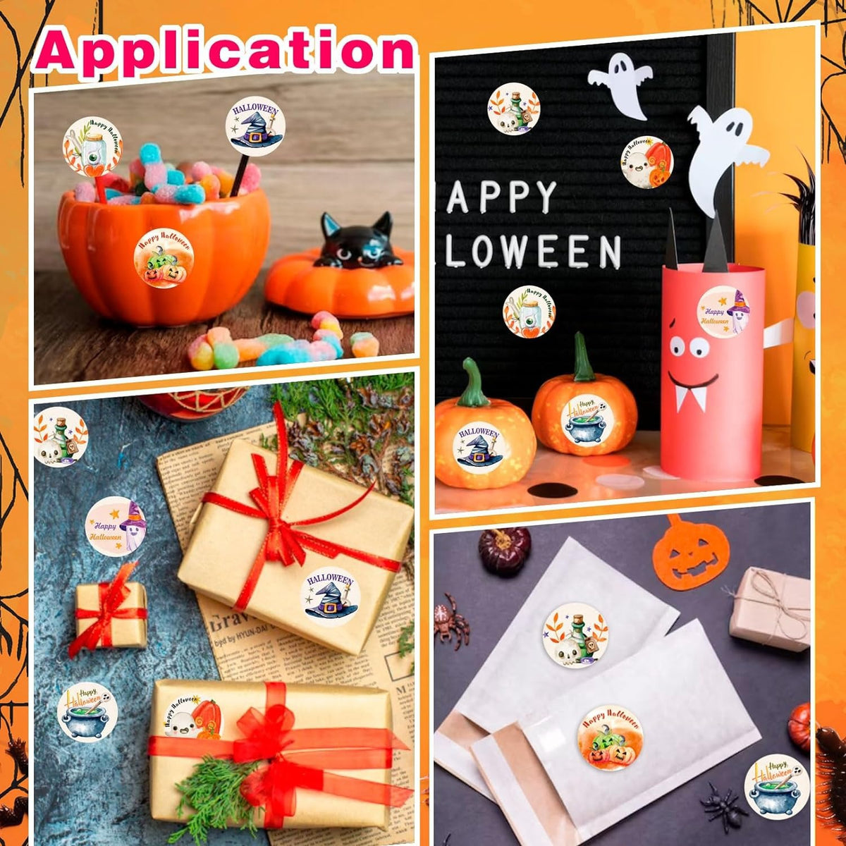 Happy Halloween Kids Toy Merci Sticker décoratif étiquettes