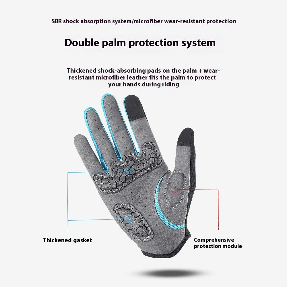 Vélo de montagne extérieur Long Doigt respirant Absorption de choc Gants de vélo résistant à l'usure